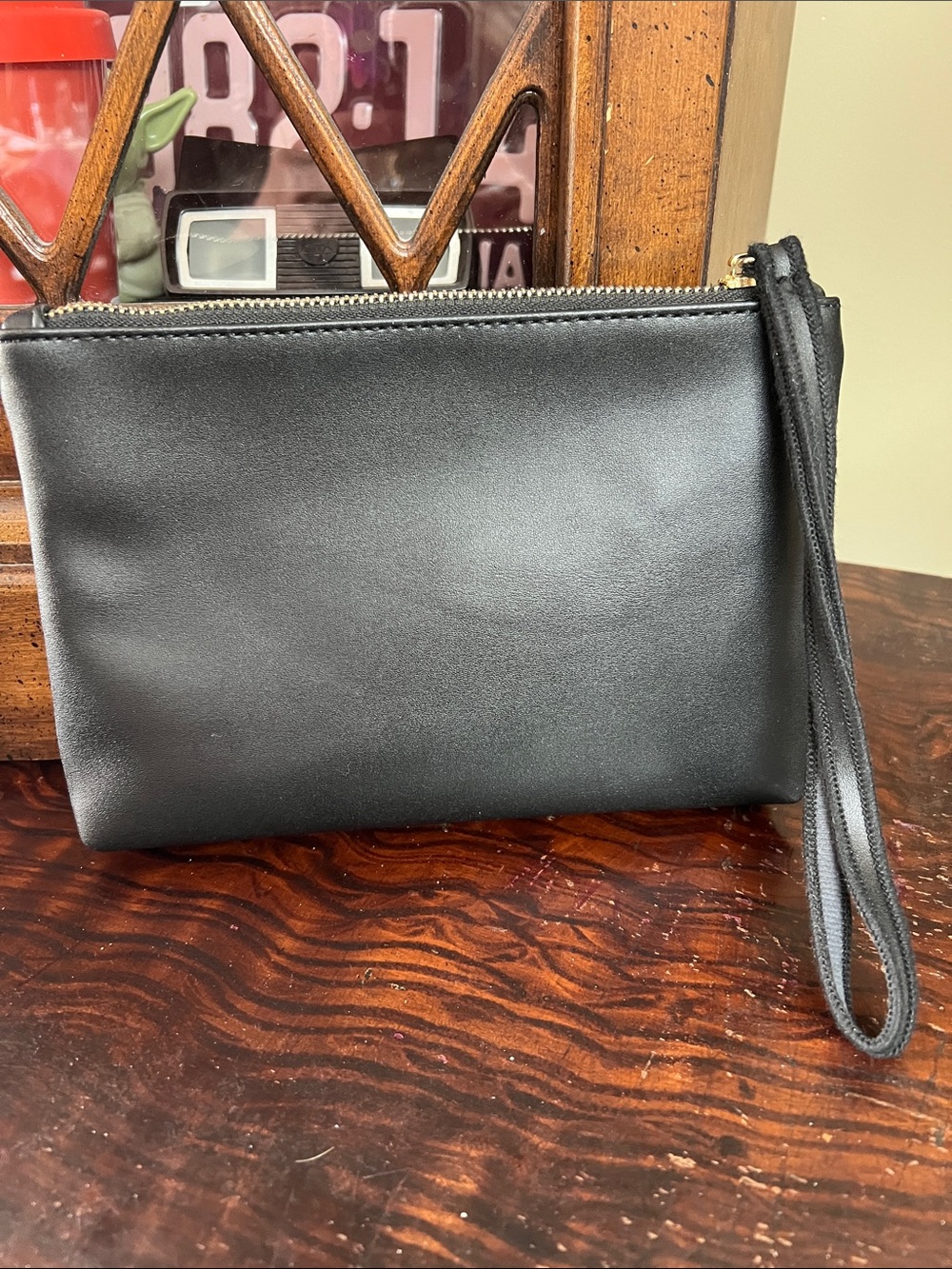 Dior Black & Gold Christian Dior Wristlet Cosmetic Pouch - Picture 2 of 4